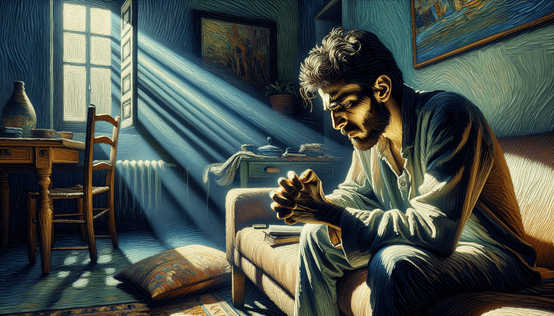a person struggling to find a prayer
