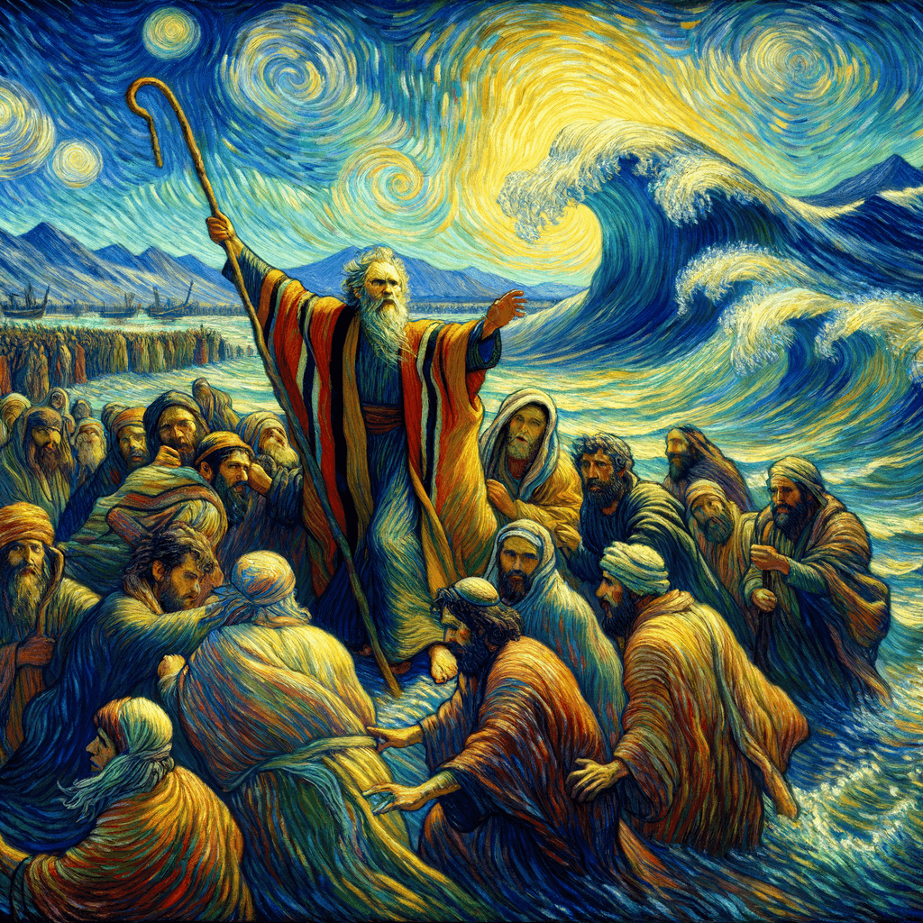 Moses leading the israelites from Egypt